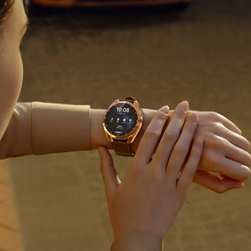 Auffallend Stilvoll Huawei Watch 3 Hülle mit Displayschutz in Plastik und Gehärtetes Glas