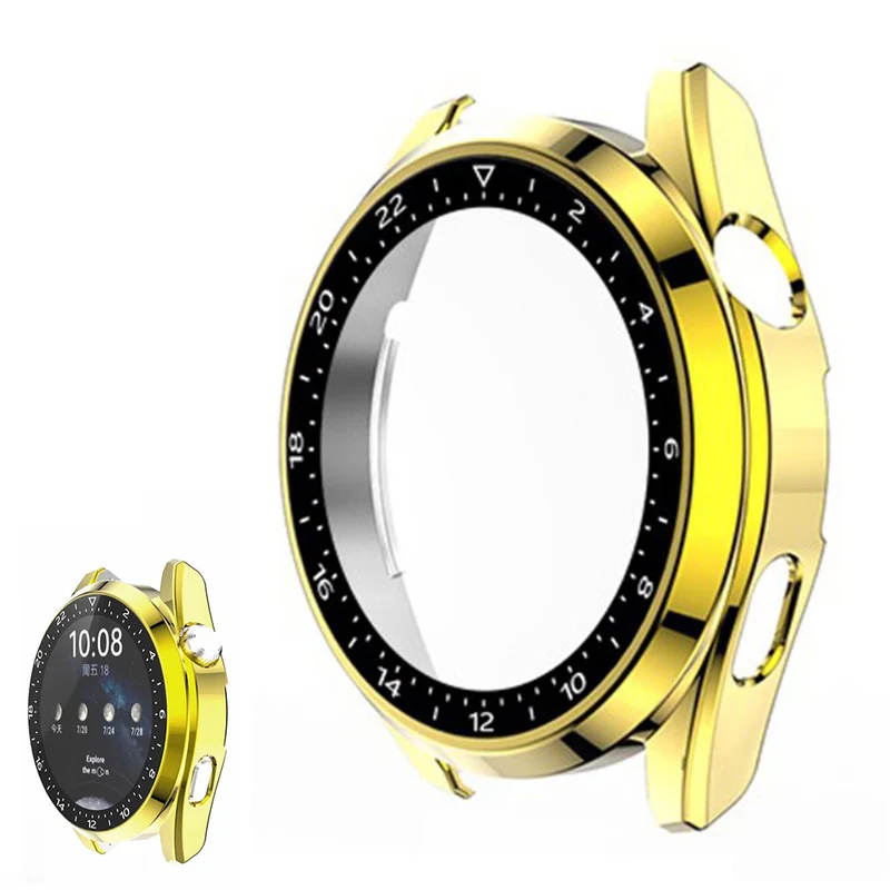 Auffallend Stilvoll Huawei Watch 3 Hülle mit Displayschutz in Plastik und Gehärtetes Glas