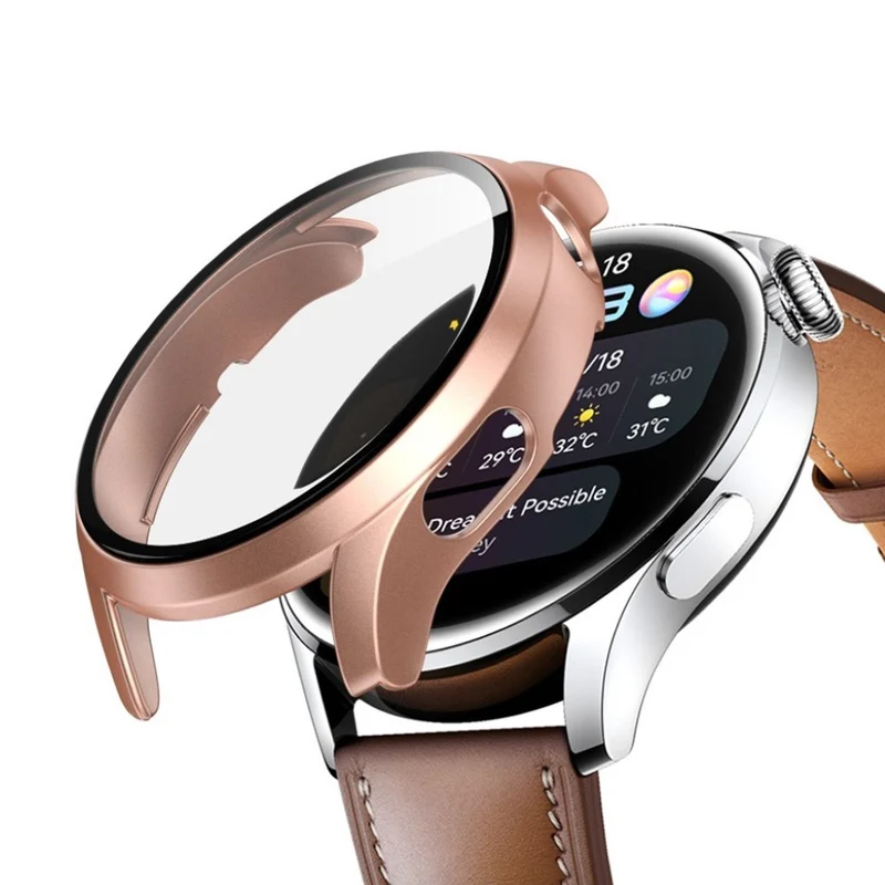 Mega Schön Huawei Watch 3 Hülle mit Displayschutz in Plastik und Gehärtetes Glas