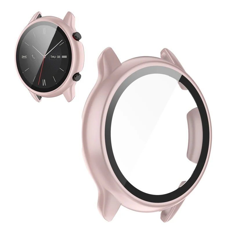 Auffallend Stilvoll Amazfit Smartwatch Universell Hülle mit Displayschutz in Plastik und Gehärtetes Glas