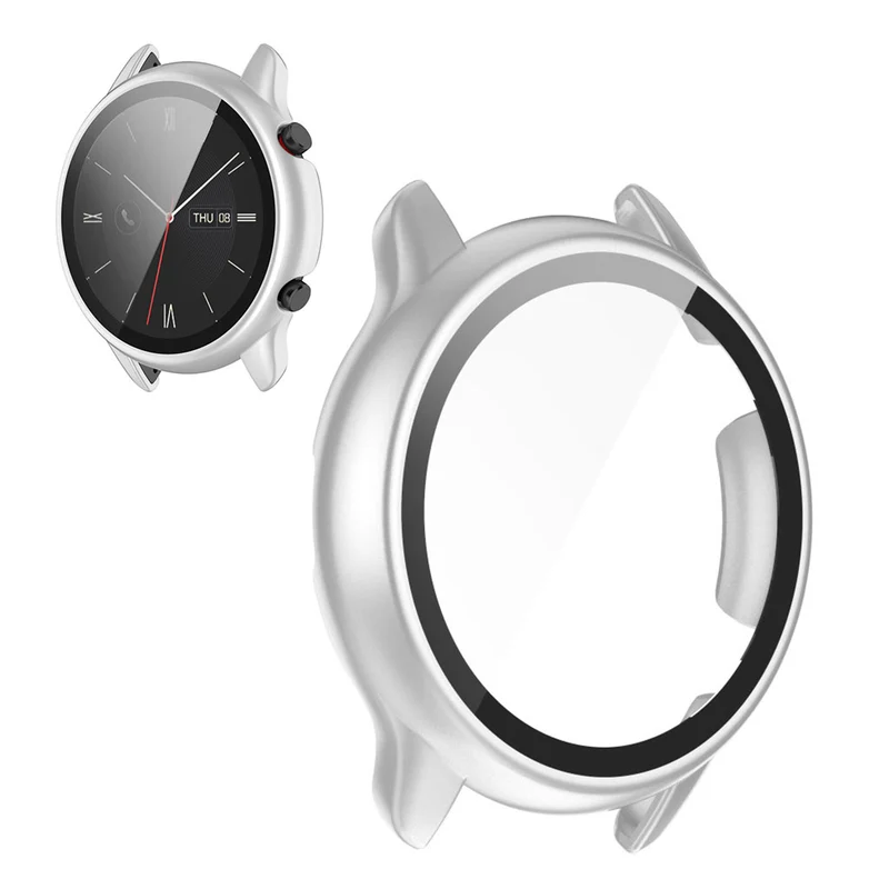 Auffallend Stilvoll Amazfit Smartwatch Universell Hülle mit Displayschutz in Plastik und Gehärtetes Glas