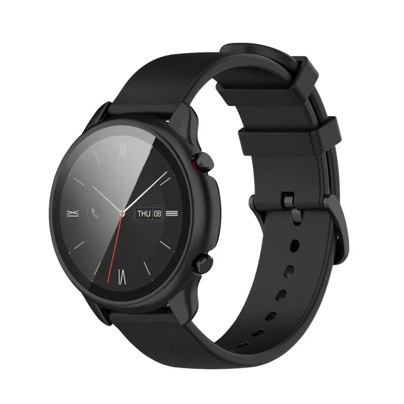 Auffallend Stilvoll Amazfit Smartwatch Universell Hülle mit Displayschutz in Plastik und Gehärtetes Glas