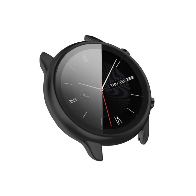 Auffallend Stilvoll Amazfit Smartwatch Universell Hülle mit Displayschutz in Plastik und Gehärtetes Glas