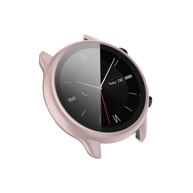 Auffallend Stilvoll Amazfit Smartwatch Universell Hülle mit Displayschutz in Plastik und Gehärtetes Glas