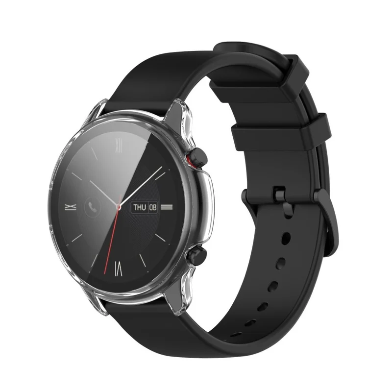 Auffallend Stilvoll Amazfit Smartwatch Universell Hülle mit Displayschutz in Plastik und Gehärtetes Glas