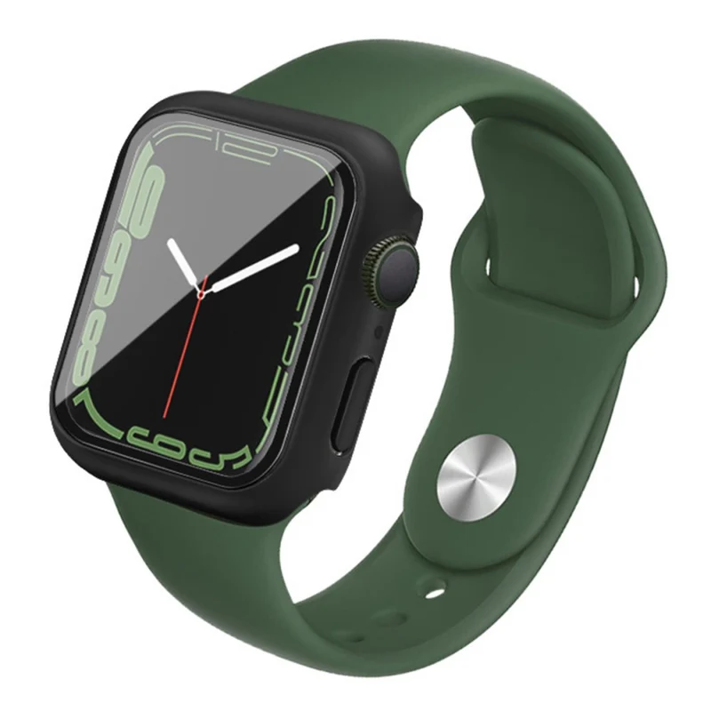 Stilvoll Apple Watch Series 7 41mm Hülle mit Displayschutz in Plastik und Gehärtetes Glas