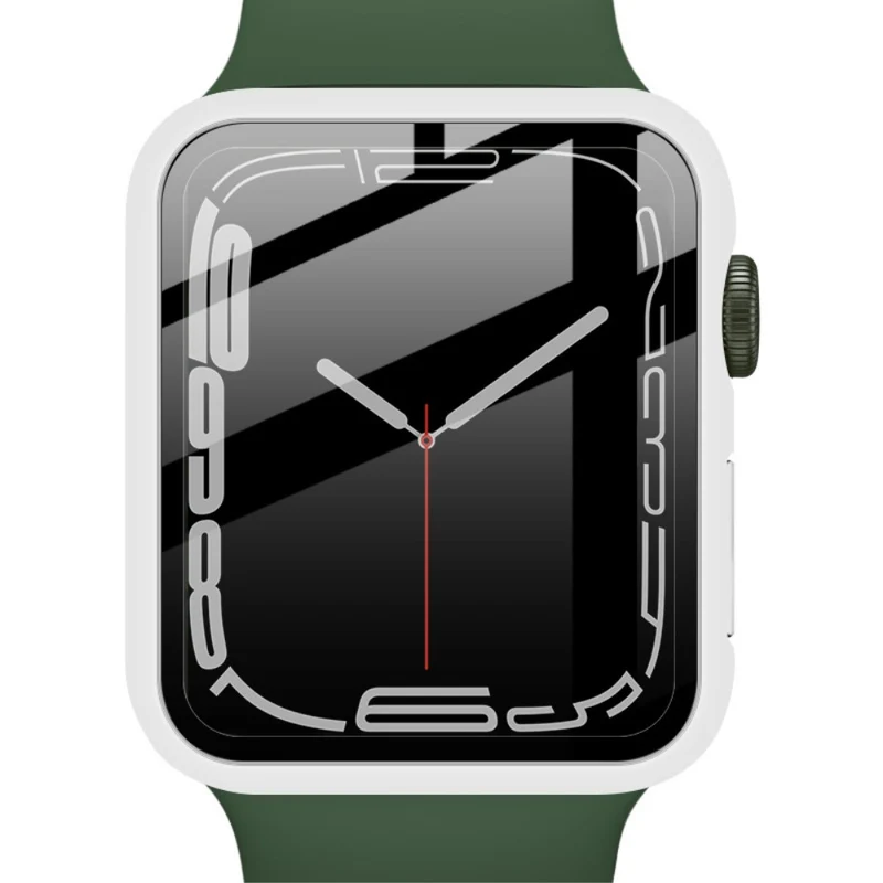 Stilvoll Apple Watch Series 7 41mm Hülle mit Displayschutz in Plastik und Gehärtetes Glas
