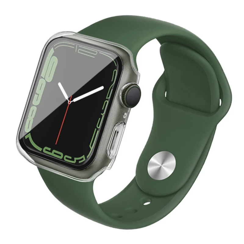 Stilvoll Apple Watch Series 7 41mm Hülle mit Displayschutz in Plastik und Gehärtetes Glas