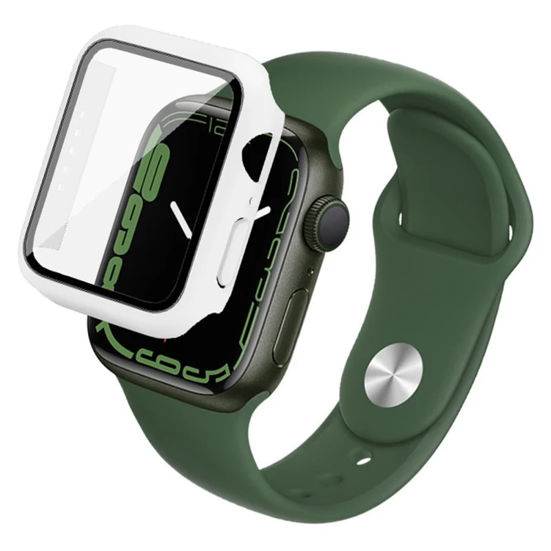 Super Gut Apple Watch Series 7 45mm Hülle mit Displayschutz in Plastik und Gehärtetes Glas