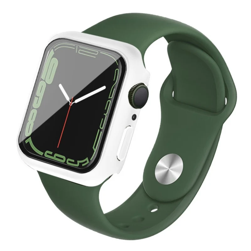 Super Gut Apple Watch Series 7 45mm Hülle mit Displayschutz in Plastik und Gehärtetes Glas