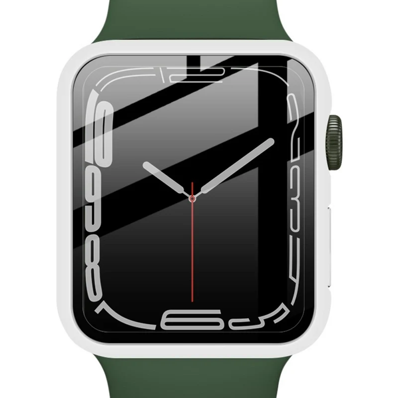 Super Gut Apple Watch Series 7 45mm Hülle mit Displayschutz in Plastik und Gehärtetes Glas
