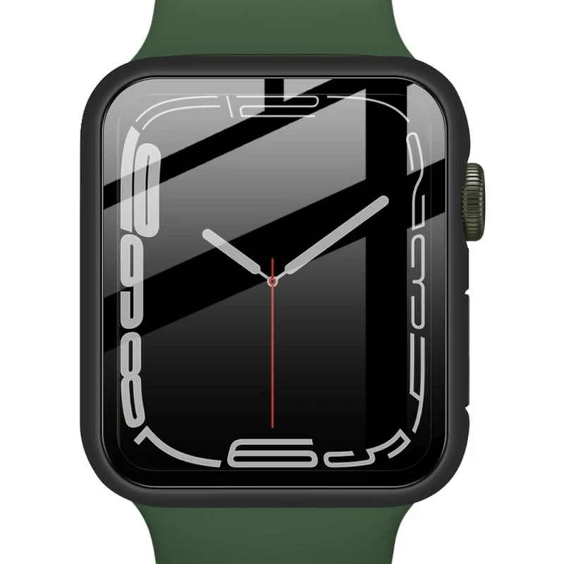 Super Gut Apple Watch Series 7 45mm Hülle mit Displayschutz in Plastik und Gehärtetes Glas