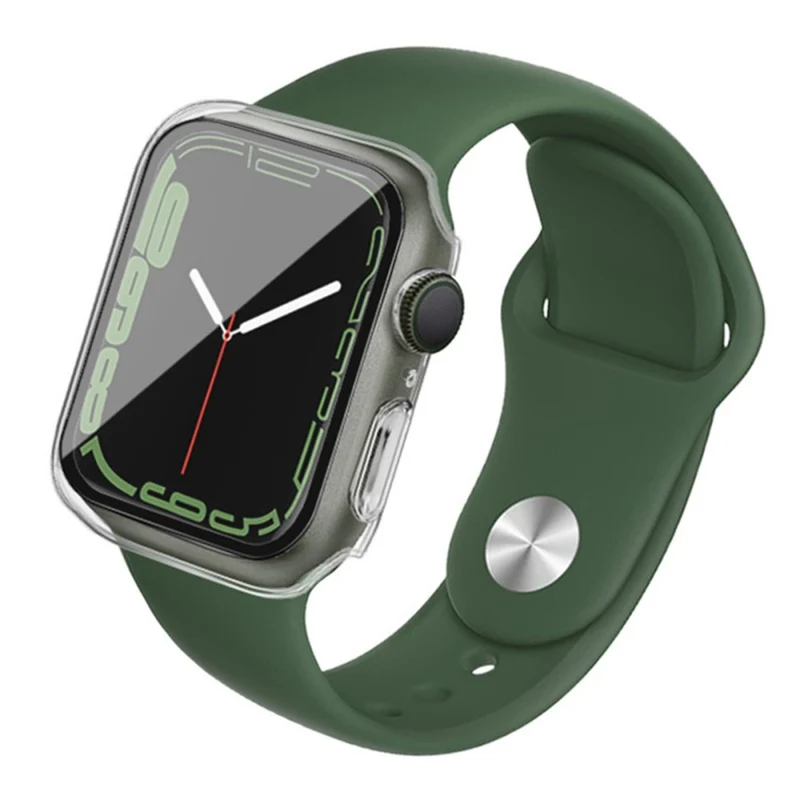 Super Gut Apple Watch Series 7 45mm Hülle mit Displayschutz in Plastik und Gehärtetes Glas