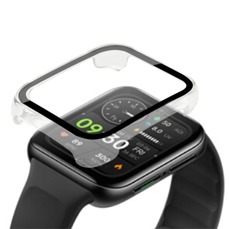 Schützend Oppo Watch 2 (46mm) Hülle mit Displayschutz in Plastik und Gehärtetes Glas