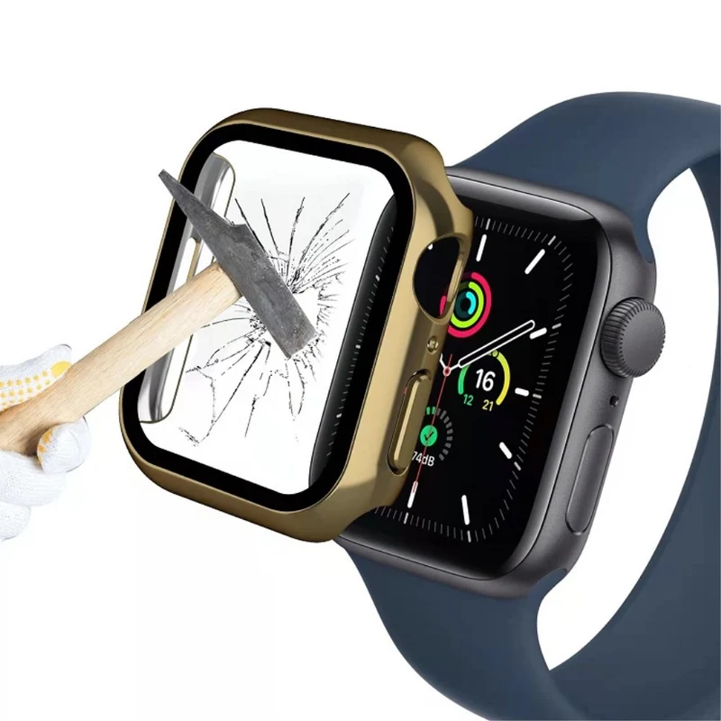 Auffallend Modisch Apple Watch Series 1-3 38mm Hülle mit Displayschutz in Plastik und Gehärtetes Glas