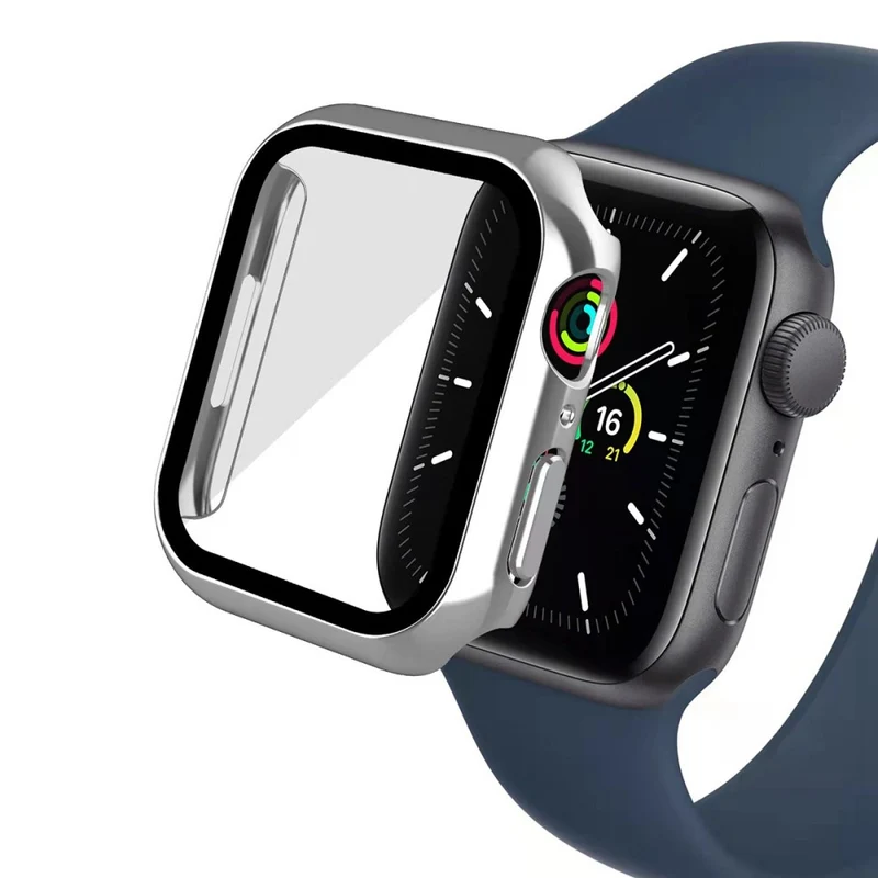 Super Stylisch Apple Watch Series 7 41mm Hülle mit Displayschutz in Plastik und Gehärtetes Glas