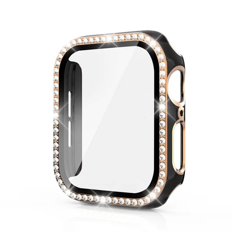 Unglaublich Modisch Apple Watch 40mm Hülle mit Displayschutz in Plastik, Strass und Gehärtetes Glas