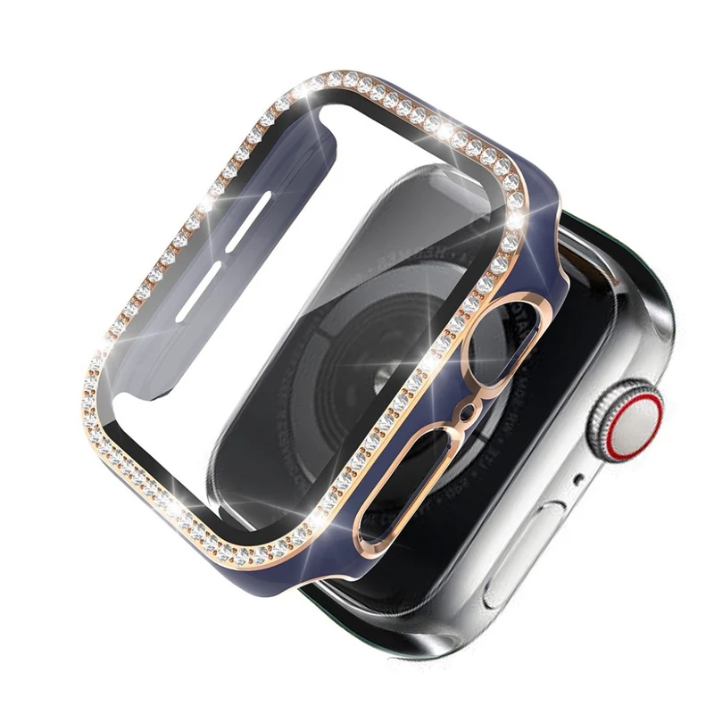Unglaublich Modisch Apple Watch 40mm Hülle mit Displayschutz in Plastik, Strass und Gehärtetes Glas