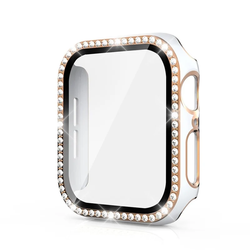 Unglaublich Modisch Apple Watch 40mm Hülle mit Displayschutz in Plastik, Strass und Gehärtetes Glas