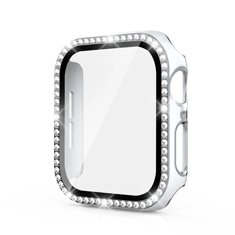 Unglaublich Modisch Apple Watch 40mm Hülle mit Displayschutz in Plastik, Strass und Gehärtetes Glas