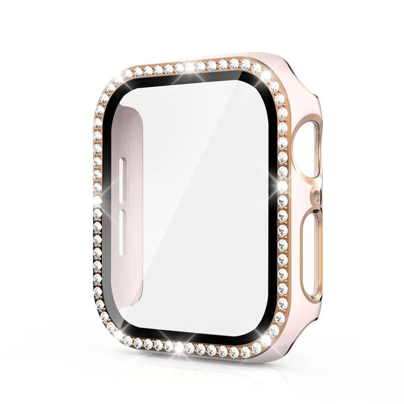 Unglaublich Modisch Apple Watch 40mm Hülle mit Displayschutz in Plastik, Strass und Gehärtetes Glas