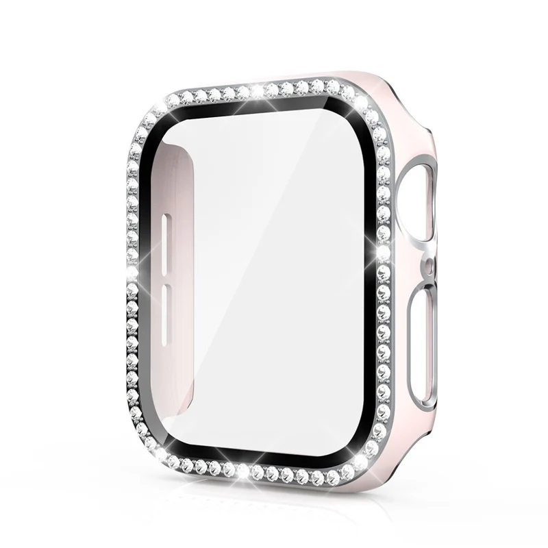 Unglaublich Modisch Apple Watch 40mm Hülle mit Displayschutz in Plastik, Strass und Gehärtetes Glas