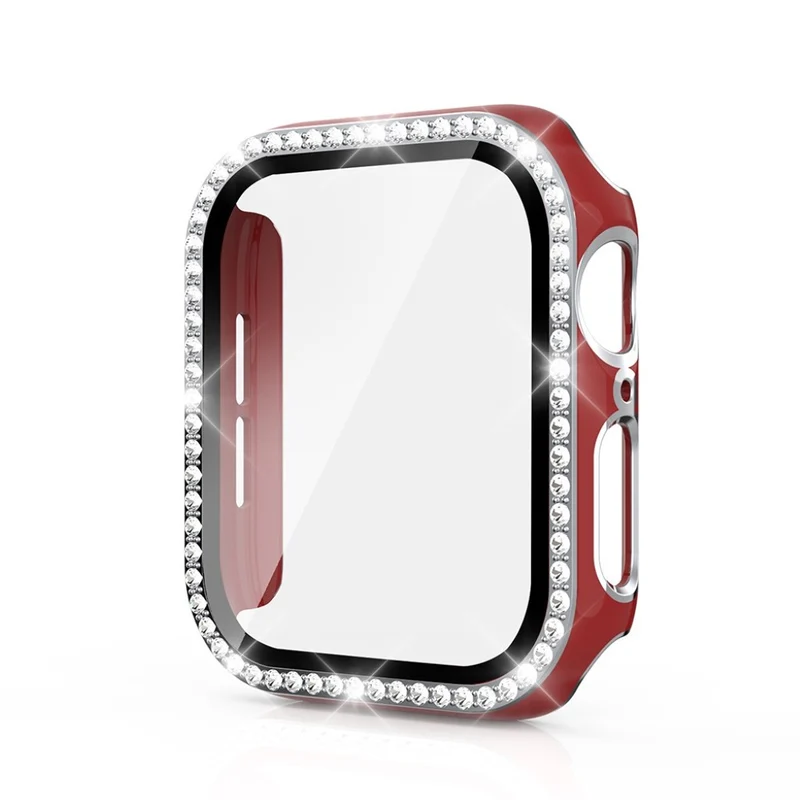 Unglaublich Modisch Apple Watch 40mm Hülle mit Displayschutz in Plastik, Strass und Gehärtetes Glas