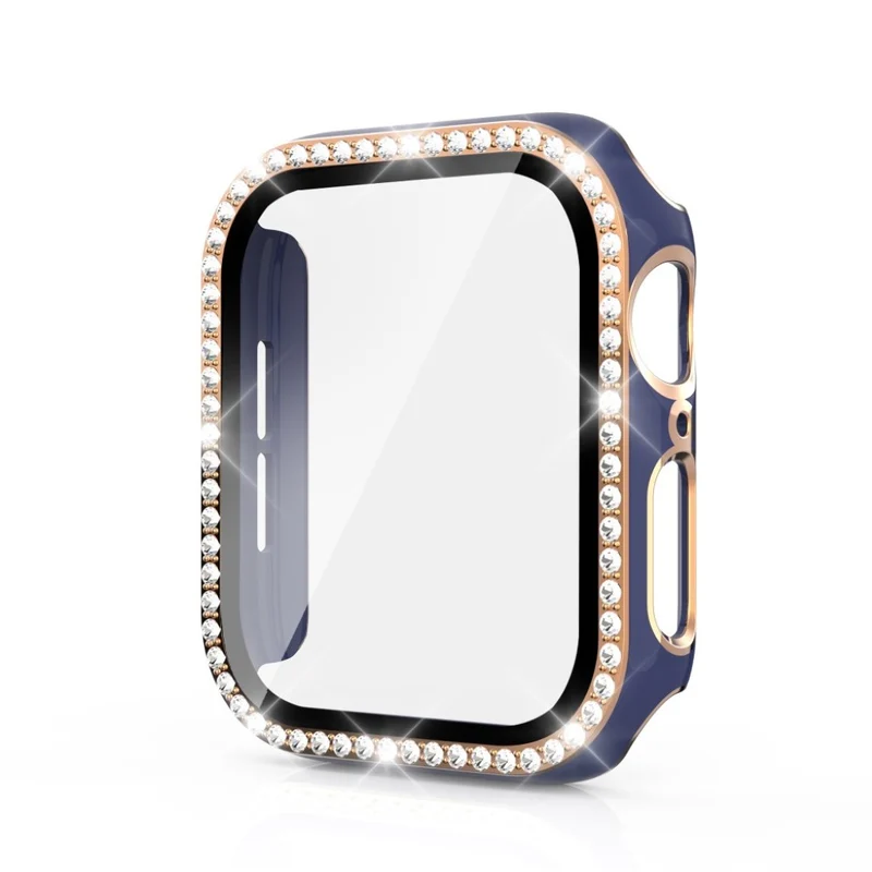 Absolut Gut Apple Watch 44mm Hülle mit Displayschutz in Plastik, Strass und Gehärtetes Glas