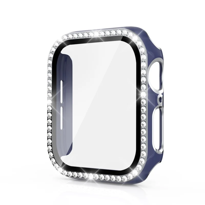 Absolut Gut Apple Watch 44mm Hülle mit Displayschutz in Plastik, Strass und Gehärtetes Glas