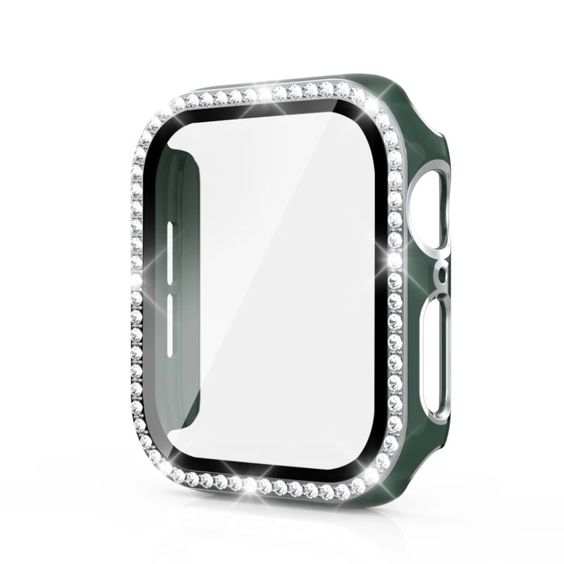 Absolut Gut Apple Watch 44mm Hülle mit Displayschutz in Plastik, Strass und Gehärtetes Glas