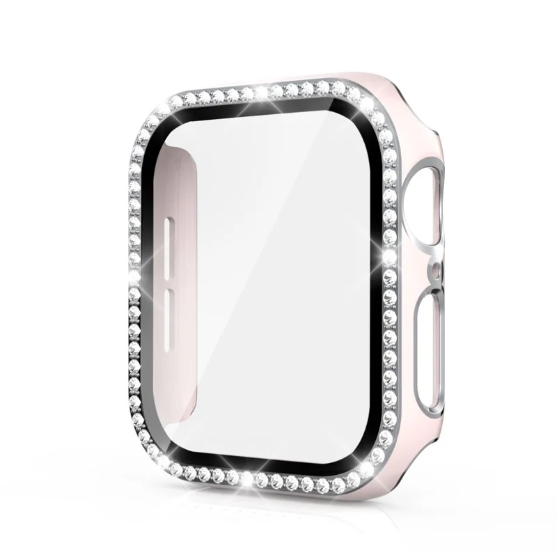 Absolut Gut Apple Watch 44mm Hülle mit Displayschutz in Plastik, Strass und Gehärtetes Glas