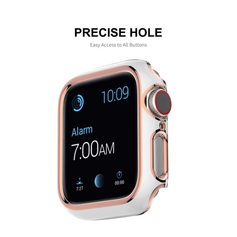 Mega Modisch Apple Watch Series 6 40mm / Apple Watch Series 5 40mm Universell Hülle mit Displayschutz in Silikon / TPU und Gehärtetes Glas