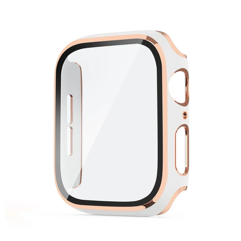 Mega Modisch Apple Watch Series 6 40mm / Apple Watch Series 5 40mm Universell Hülle mit Displayschutz in Silikon / TPU und Gehärtetes Glas