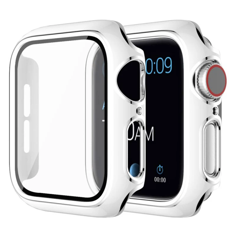 Mega Modisch Apple Watch Series 6 40mm / Apple Watch Series 5 40mm Universell Hülle mit Displayschutz in Silikon / TPU und Gehärtetes Glas