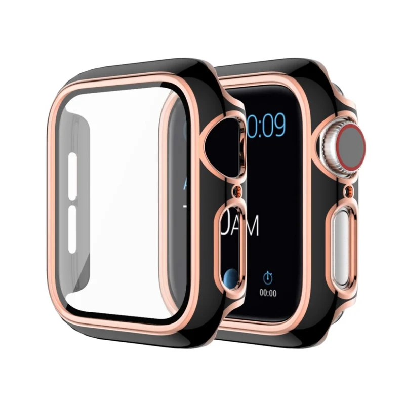 Mega Modisch Apple Watch Series 6 40mm / Apple Watch Series 5 40mm Universell Hülle mit Displayschutz in Silikon / TPU und Gehärtetes Glas