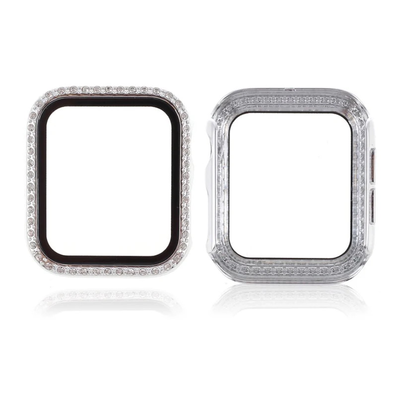 Mega Stylisch Universell Apple Hülle mit Displayschutz in Strass, Silikon / TPU und Gehärtetes Glas