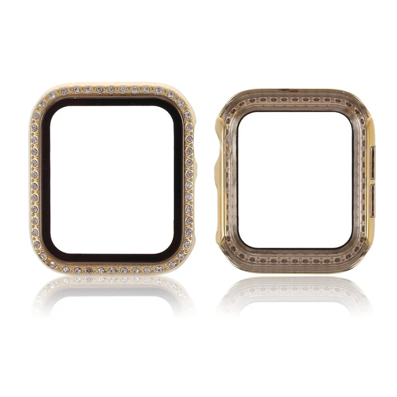 Mega Stylisch Universell Apple Hülle mit Displayschutz in Strass, Silikon / TPU und Gehärtetes Glas