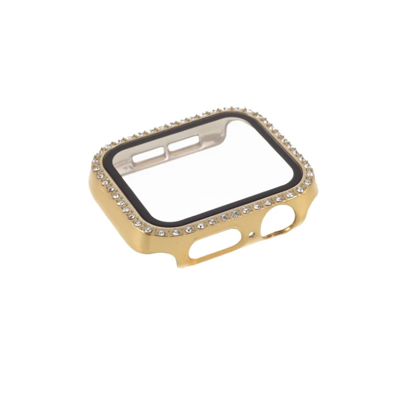 Mega Stylisch Universell Apple Hülle mit Displayschutz in Strass, Silikon / TPU und Gehärtetes Glas