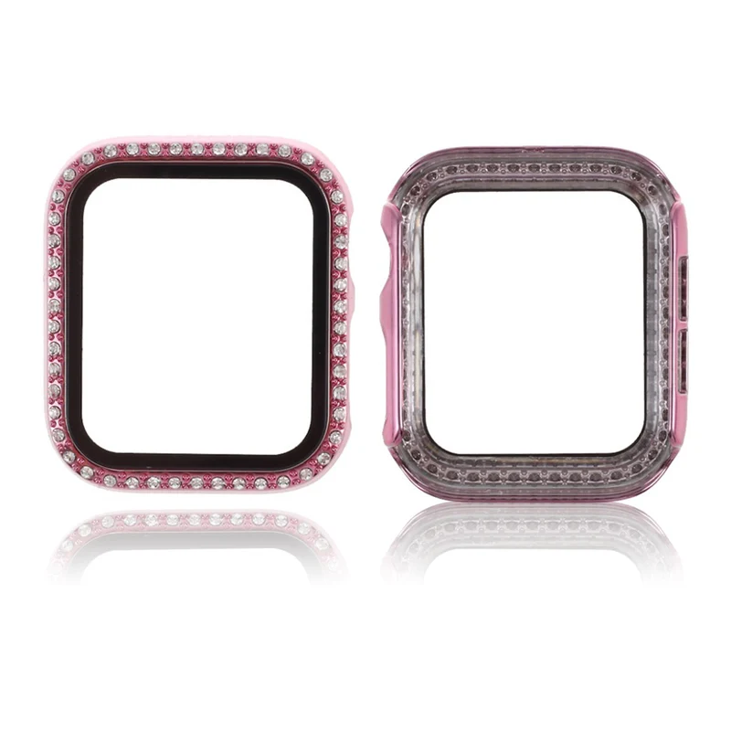Mega Stylisch Universell Apple Hülle mit Displayschutz in Strass, Silikon / TPU und Gehärtetes Glas