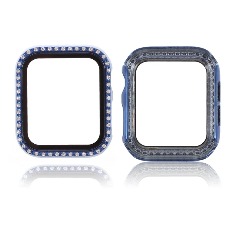 Mega Stylisch Universell Apple Hülle mit Displayschutz in Strass, Silikon / TPU und Gehärtetes Glas