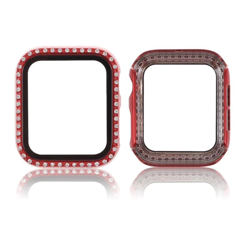 Mega Stylisch Universell Apple Hülle mit Displayschutz in Strass, Silikon / TPU und Gehärtetes Glas