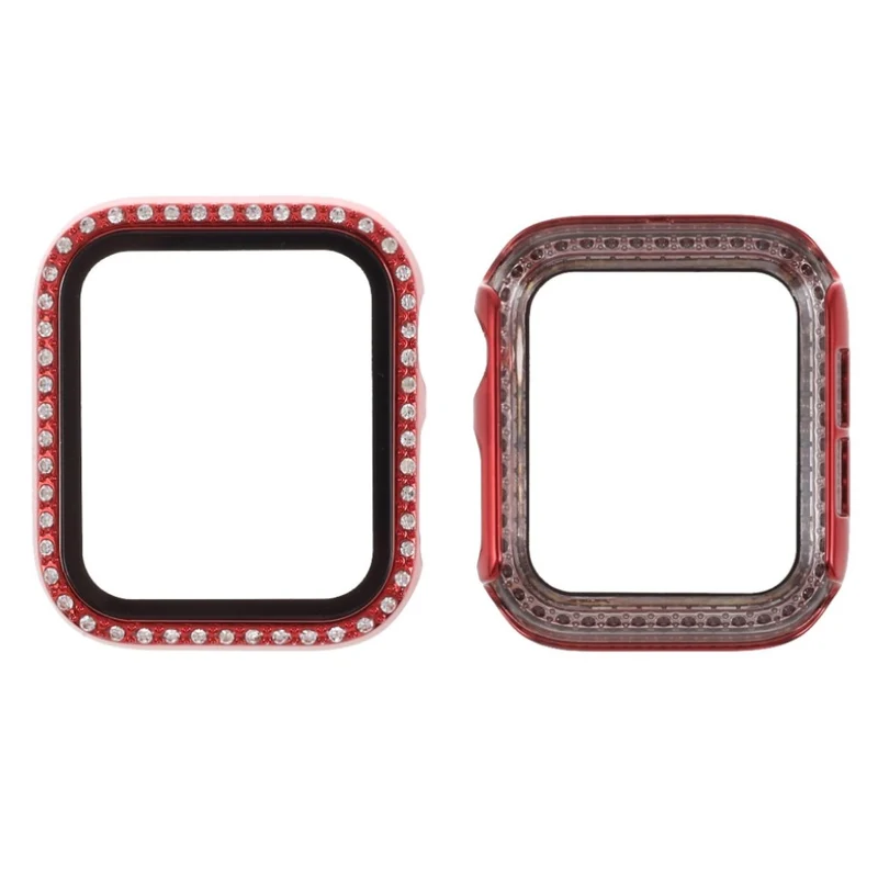 Mega Stylisch Universell Apple Hülle mit Displayschutz in Strass, Silikon / TPU und Gehärtetes Glas