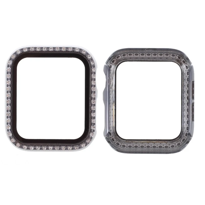 Mega Stylisch Universell Apple Hülle mit Displayschutz in Strass, Silikon / TPU und Gehärtetes Glas