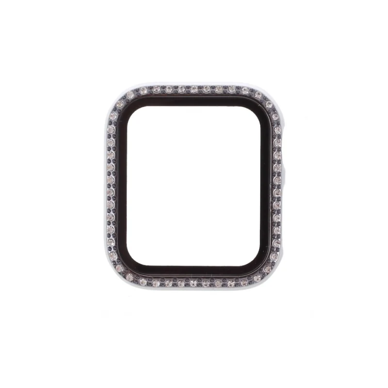 Mega Stylisch Universell Apple Hülle mit Displayschutz in Strass, Silikon / TPU und Gehärtetes Glas