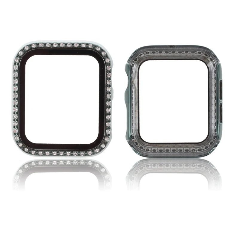 Mega Stylisch Universell Apple Hülle mit Displayschutz in Strass, Silikon / TPU und Gehärtetes Glas