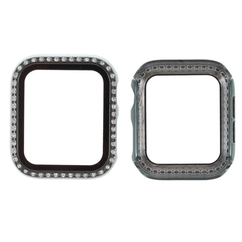 Mega Stylisch Universell Apple Hülle mit Displayschutz in Strass, Silikon / TPU und Gehärtetes Glas
