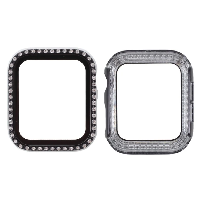 Mega Stylisch Universell Apple Hülle mit Displayschutz in Strass, Silikon / TPU und Gehärtetes Glas