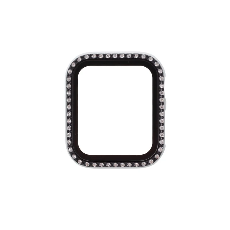 Mega Stylisch Universell Apple Hülle mit Displayschutz in Strass, Silikon / TPU und Gehärtetes Glas