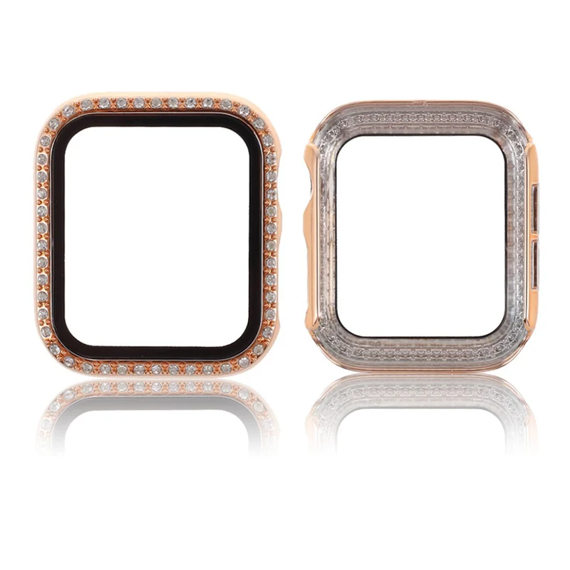 Mega Stylisch Universell Apple Hülle mit Displayschutz in Strass, Silikon / TPU und Gehärtetes Glas