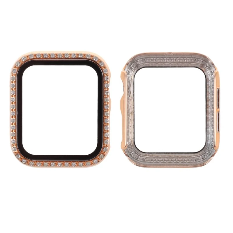 Mega Stylisch Universell Apple Hülle mit Displayschutz in Strass, Silikon / TPU und Gehärtetes Glas